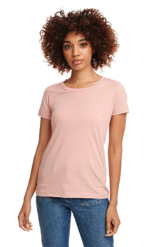 patch weave t-shirts -Next Level Womens Ideal Jersey Short Sleeve Crewneck T-Shirt - Desert Pink