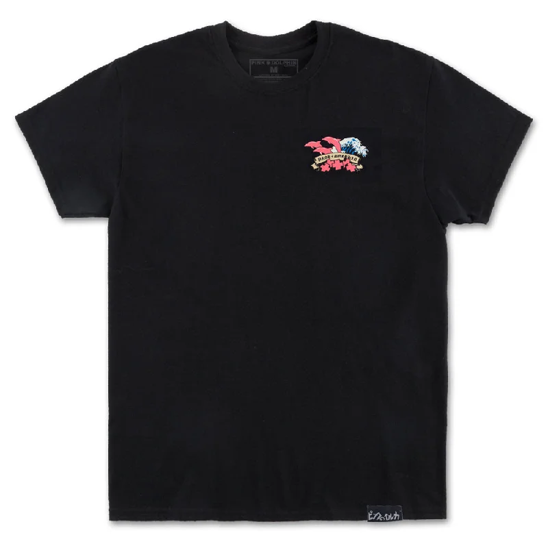 luxe fabric t-shirts -Pink Dolphin Lighter Vigil T-Shirt Black