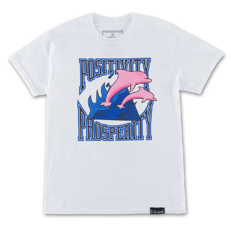 eco-conscious t-shirts -Pink Dolphin Pos Pro Waves T-Shirt White