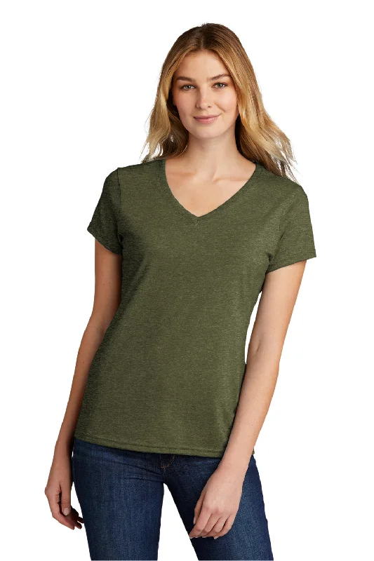 gradient fade t-shirts -Port & Company Womens Short Sleeve V-Neck T-Shirt - Heather Military Green