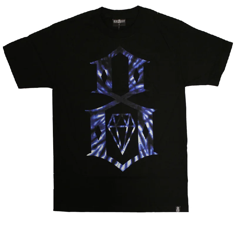 fitted v-neck t-shirts -Rebel8 Tie Dye Logo T-shirt Black