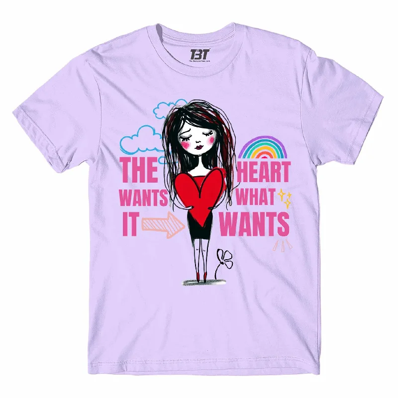 structured fit t-shirts -Selena Gomez T shirt - The Heart Wants What It Wants