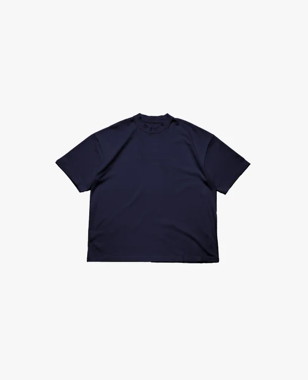 shoulder cut t-shirts -SIGNATURE BLANK T-SHIRT - NAVY