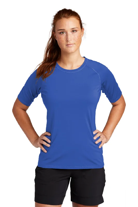 woodland camo t-shirts -Sport-Tek Womens Rashguard Moisture Wicking Short Sleeve Crewneck T-Shirt - True Royal Blue