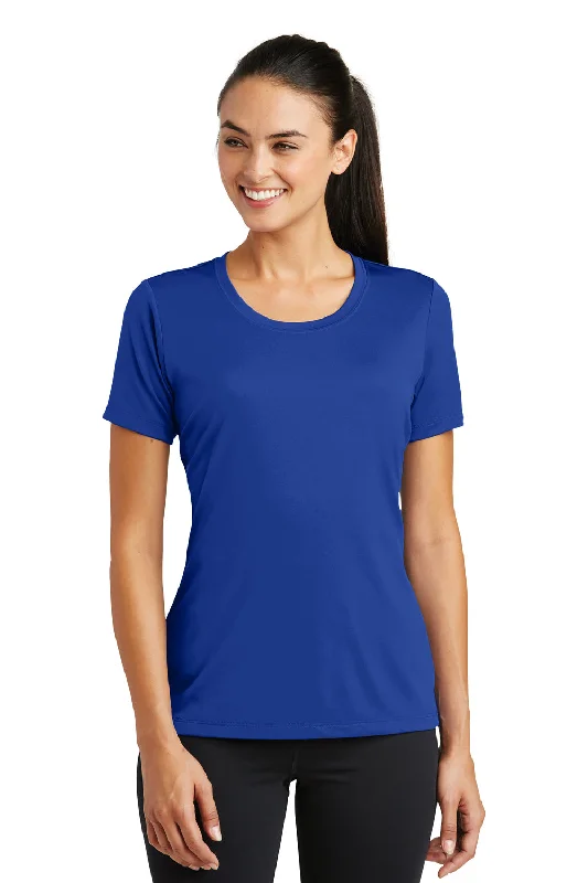 cuz close t-shirts -Sport-Tek Womens Tough Moisture Wicking Short Sleeve Crewneck T-Shirt - True Royal Blue - Closeout