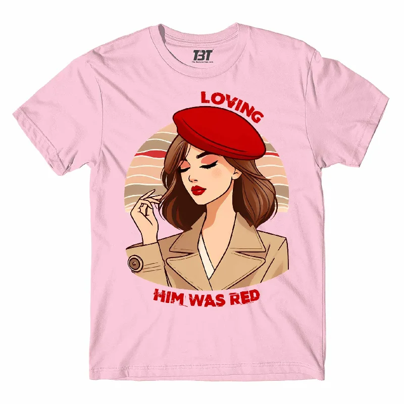 fan gear t-shirts -Taylor Swift T shirt - Loving Him Was Red