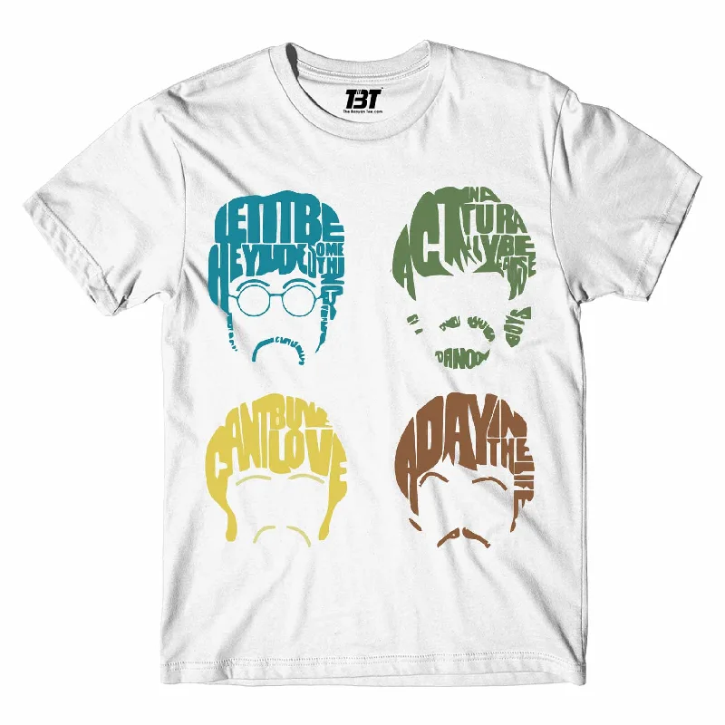 panel design t-shirts -The Beatles T shirt - Typography