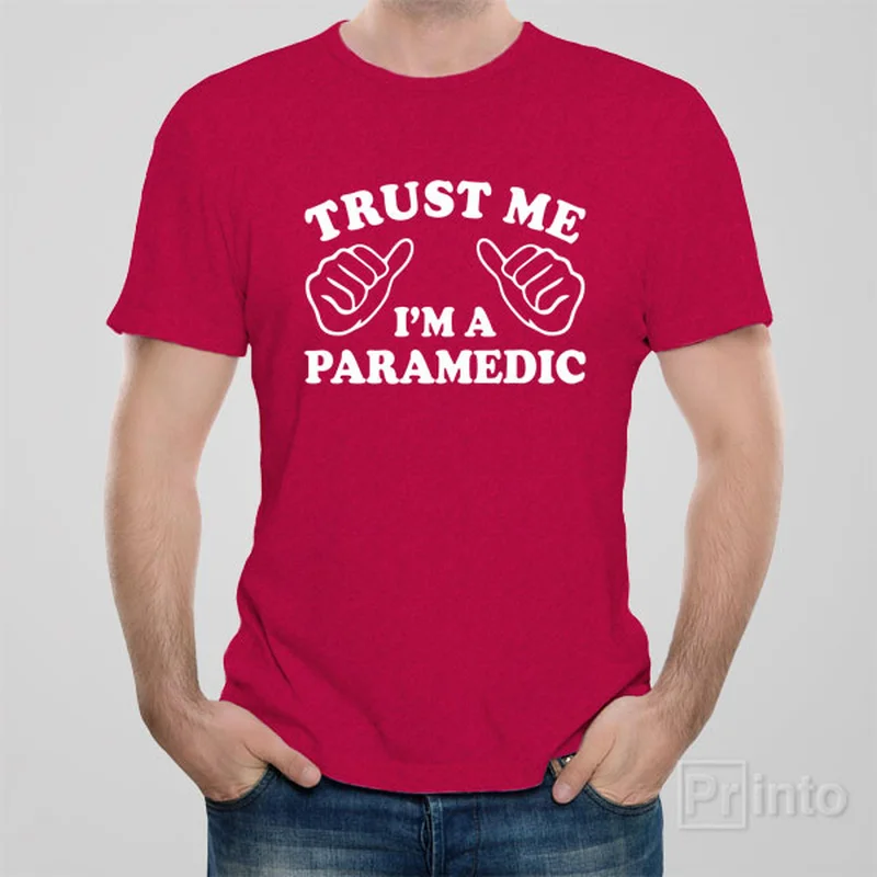 casual Henley t-shirts -Trust me - I am a paramedic - T-shirt