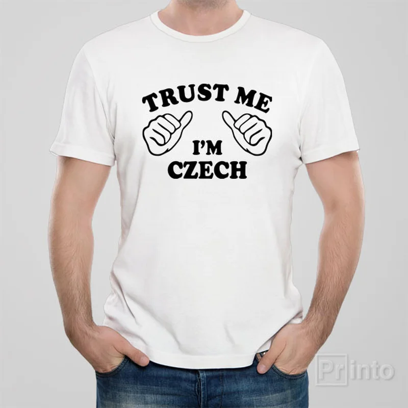 line sleek t-shirts -Trust me - I am Czech - T-shirt