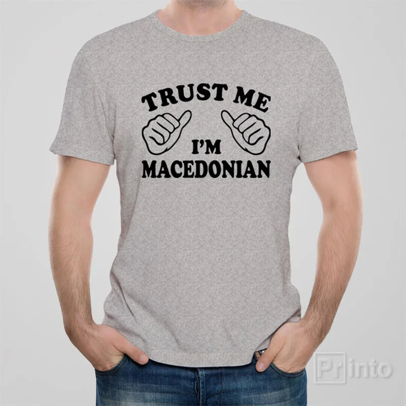 snap detail t-shirts -Trust me - I am Macedonian - T-shirt