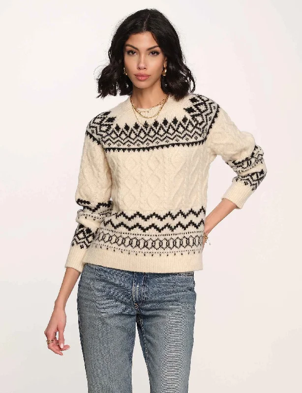 Hooded knit pullover sweater beige -annora sweater