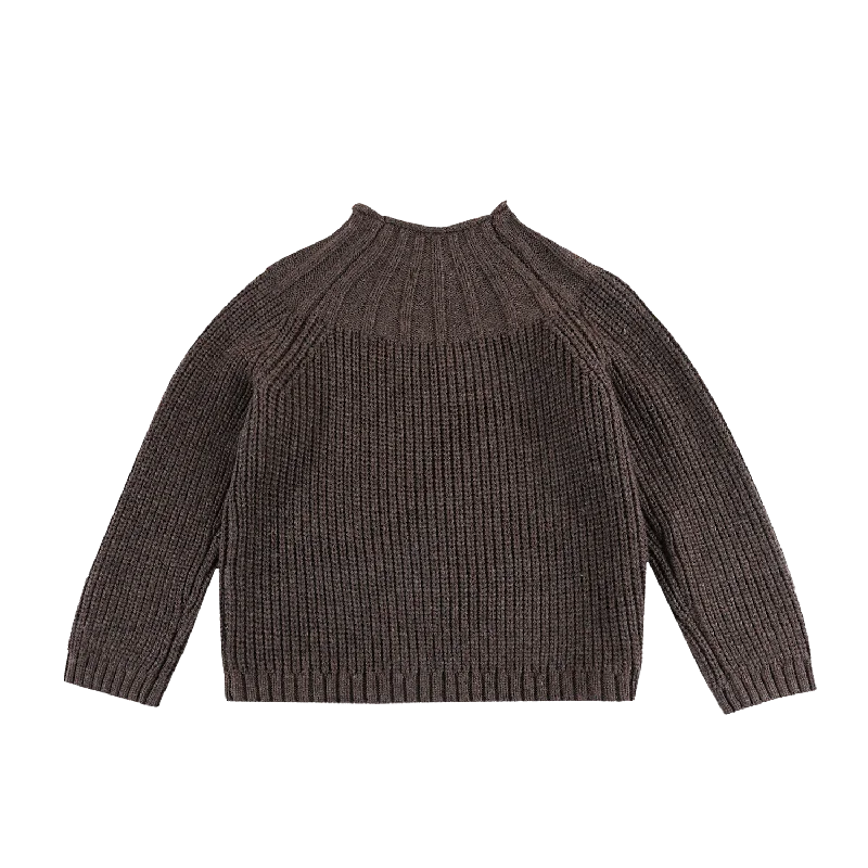 Oversized knit pullover sweater navy -Dawi Sweater | Espresso Melange