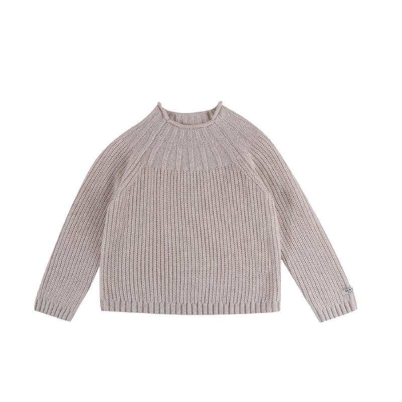 Embroidered cotton pullover sweater tan -Dawi Sweater | Soft Sand