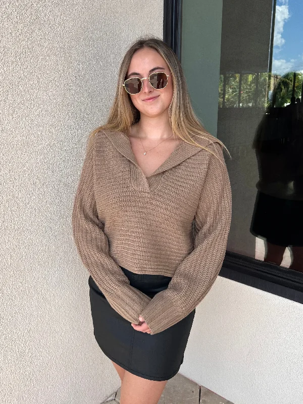 Turtleneck knit pullover sweater navy -JAGGER SWEATER IN MOCHA