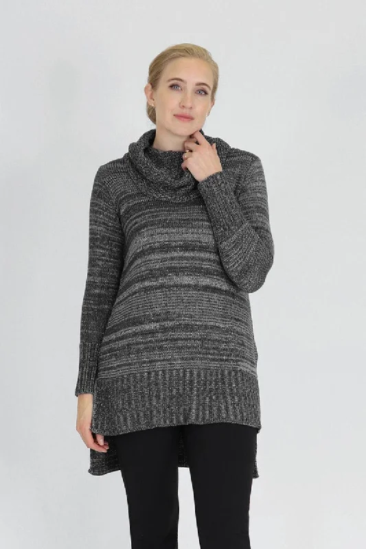 Metallic knit pullover sweater bronze -Lockhart Sweater Tunic | Grey