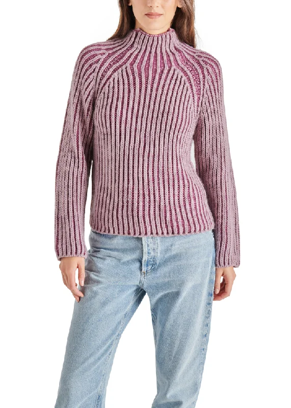 Hooded wool pullover sweater grey -Steve Madden Terra Sweater - Mulberry ***FINAL SALE***