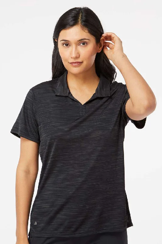 luxe mark shirts -Adidas Womens UPF 50+ Short Sleeve Polo Shirt - Black Melange