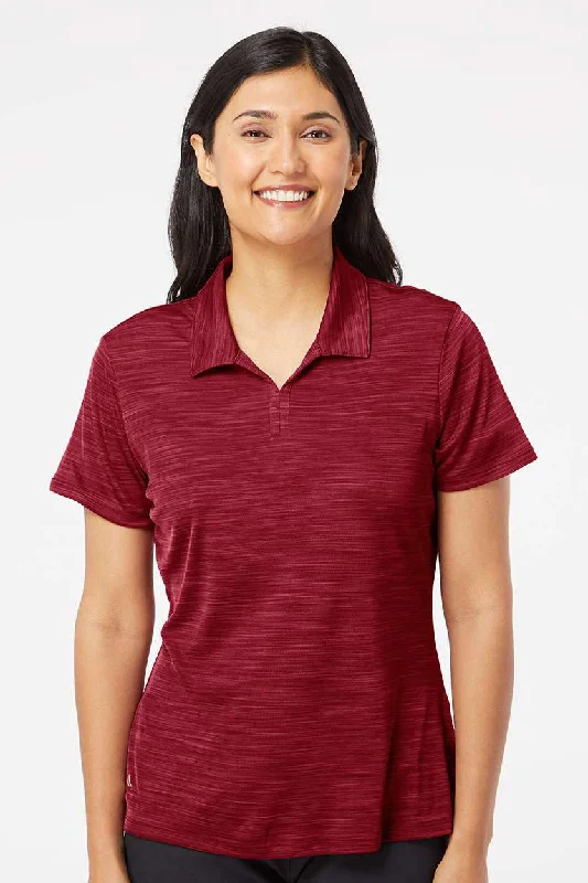 funk era blouses -Adidas Womens UPF 50+ Short Sleeve Polo Shirt - Collegiate Burgundy Melange