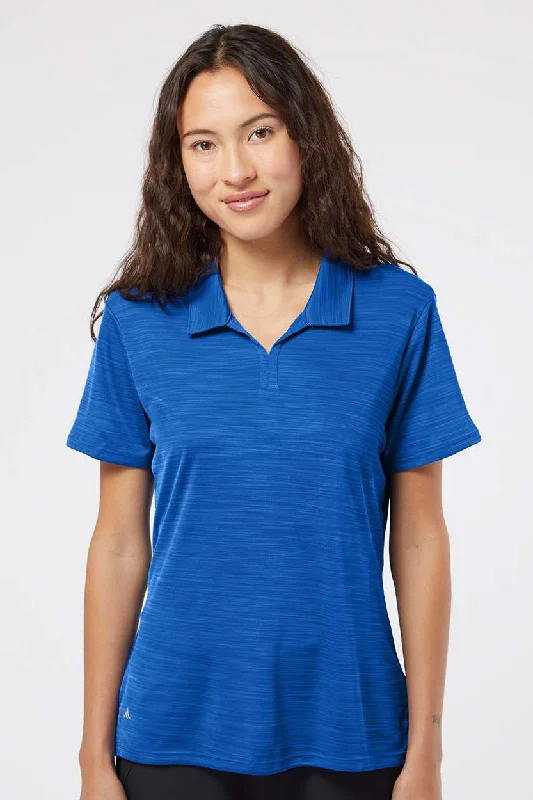 sweet pop shirts -Adidas Womens UPF 50+ Short Sleeve Polo Shirt - Collegiate Royal Blue Melange