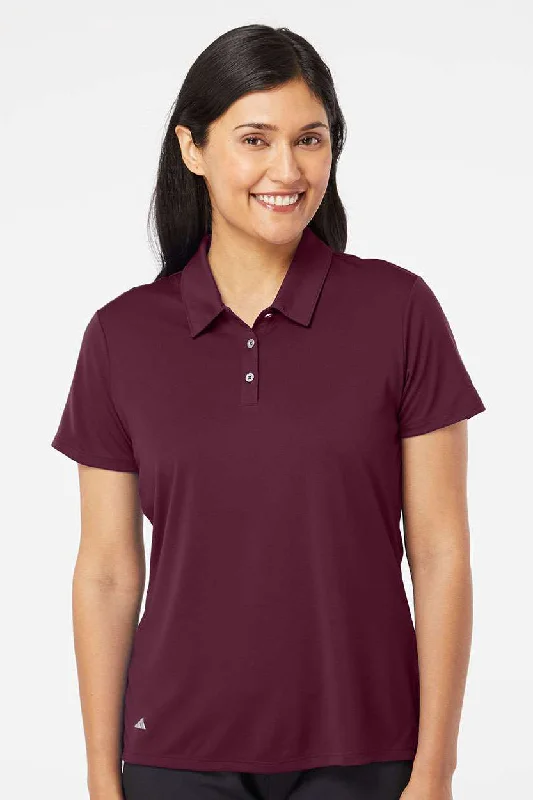 skill vibe shirts -Adidas Womens Performance UPF 50+ Short Sleeve Polo Shirt - Maroon