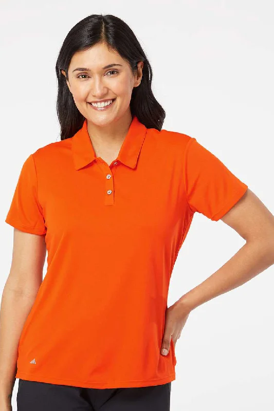 show vibe blouses -Adidas Womens Performance UPF 50+ Short Sleeve Polo Shirt - Orange