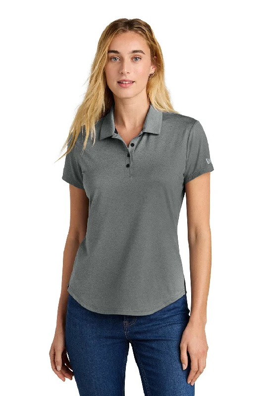 metal glow shirts -New Era Womens Power Moisture Wicking Short Sleeve Polo Shirt - Heather Shadow Grey - New