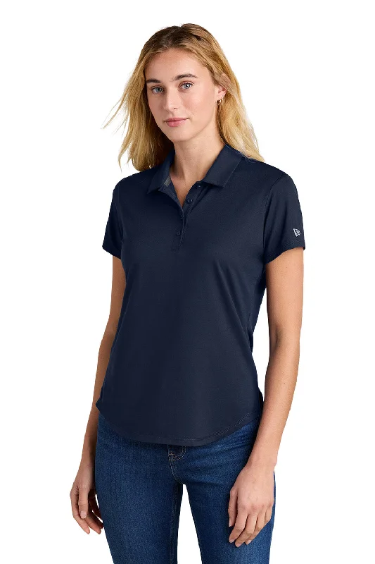 soft plush shirts -New Era Womens Power Moisture Wicking Short Sleeve Polo Shirt - True Navy Blue - New