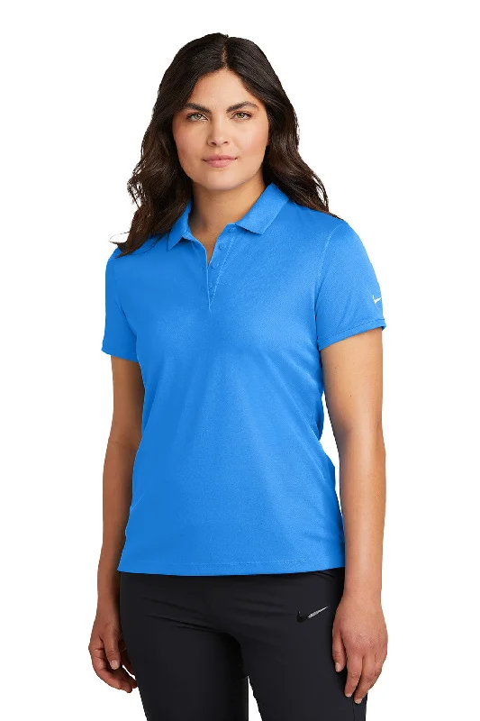 kin tie shirts -Nike Womens Victory Dri-Fit Moisture Wicking Short Sleeve Polo Shirt - Light Photo Blue