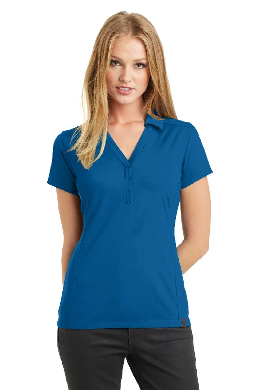 sharp edge blouses -Ogio Womens Framework Moisture Wicking Short Sleeve Polo Shirt - Bolt Blue