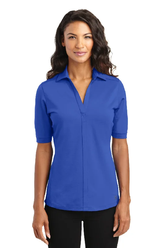 tight sleek shirts -Ogio Womens Metro Moisture Wicking Short Sleeve Polo Shirt - Enzyme Blue