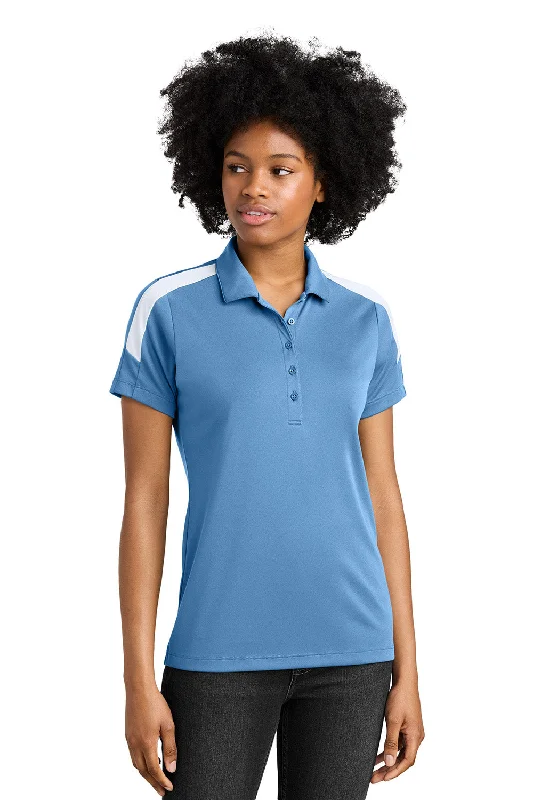 net play blouses -Sport-Tek Womens Moisture Wicking Competitor United Short Sleeve Polo Shirt - Carolina Blue/White - New