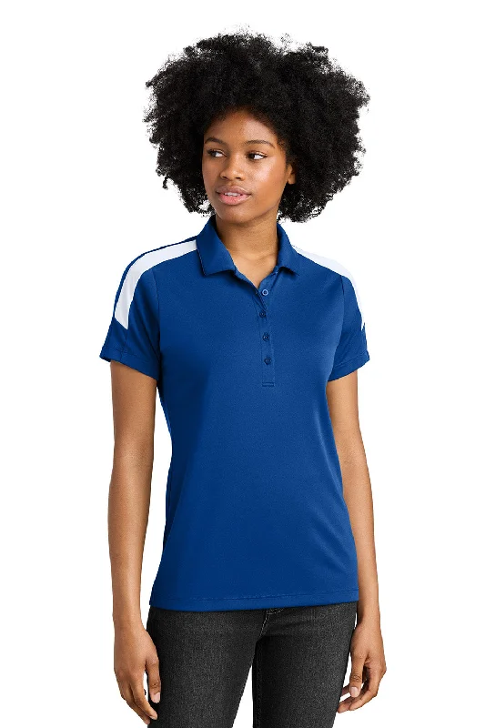 sea wave shirts -Sport-Tek Womens Moisture Wicking Competitor United Short Sleeve Polo Shirt - True Royal Blue/White - New