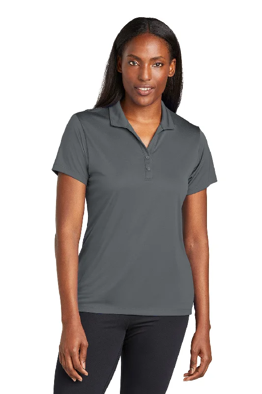 vow party blouses -Sport-Tek Womens Moisture Wicking Re-Compete Short Sleeve Polo Shirt - Iron Grey - New