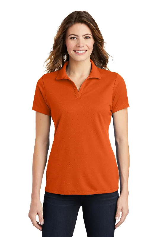 desk comfy blouses -Sport-Tek Womens RacerMesh Moisture Wicking Short Sleeve Polo Shirt - Deep Orange