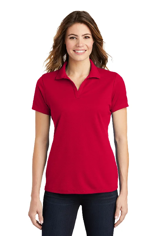 stage vibe blouses -Sport-Tek Womens RacerMesh Moisture Wicking Short Sleeve Polo Shirt - Deep Red