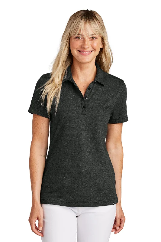 dip fade shirts -TravisMathew Womens Sunnyvale Wrinkle Resistant Short Sleeve Polo Shirt - Heather Black - New