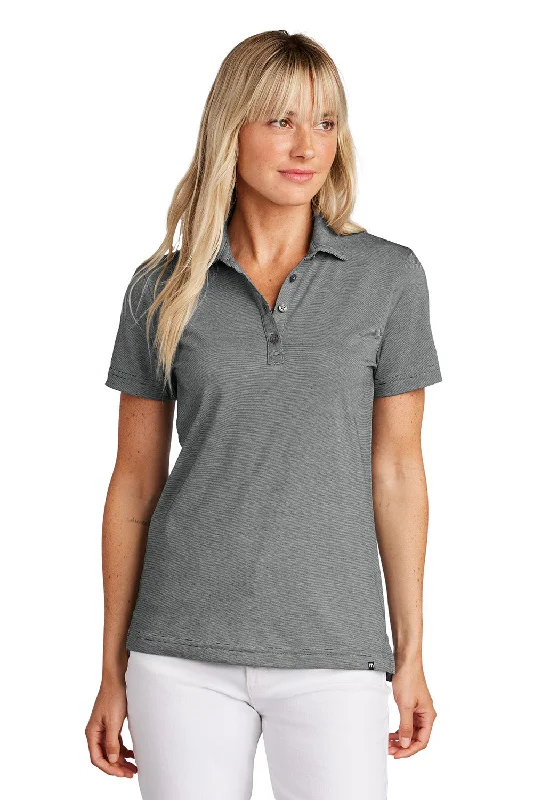 soft fade shirts -TravisMathew Womens Sunnyvale Wrinkle Resistant Short Sleeve Polo Shirt - Heather Dark Grey - New