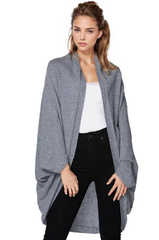 Pinstripe cotton cardigan blue -Nessa Washable Cashmere Wrap