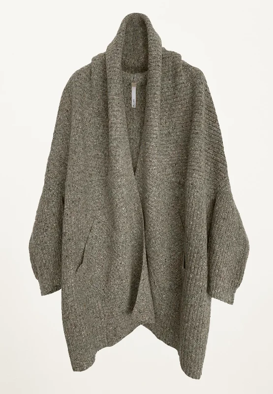 Pinstripe cotton cardigan grey -Jackson Sweater Coat in Asphalt