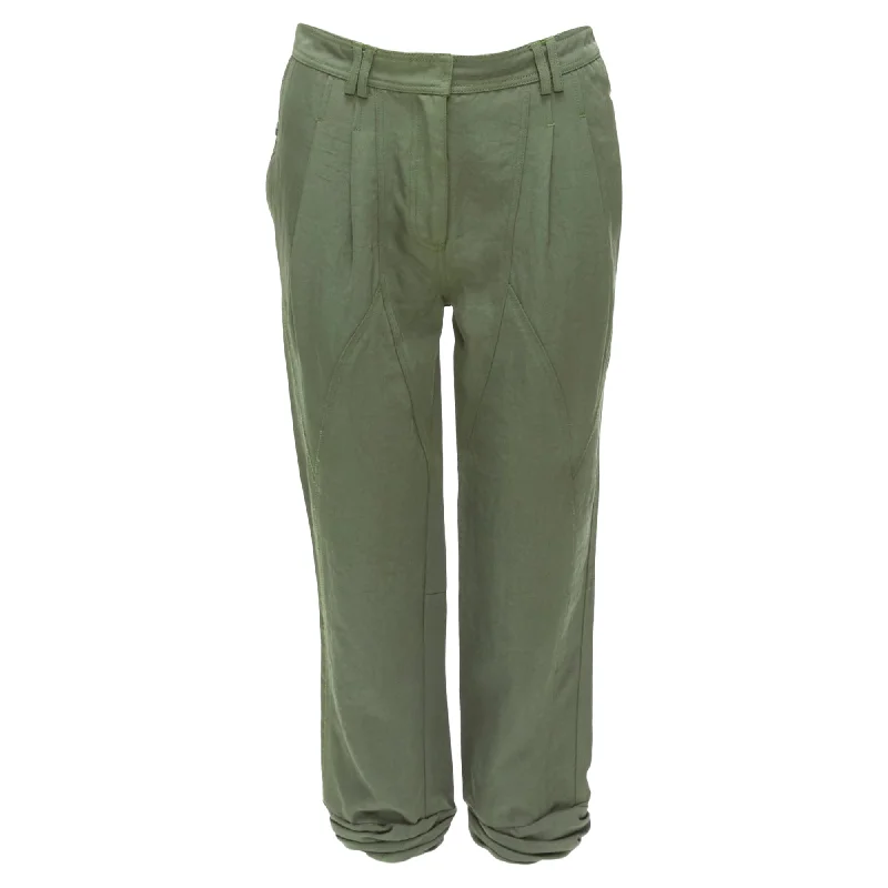 grow calm pants -Alexander Wang Twill Panelled Back Pockets Ruched Hem Safari Pants