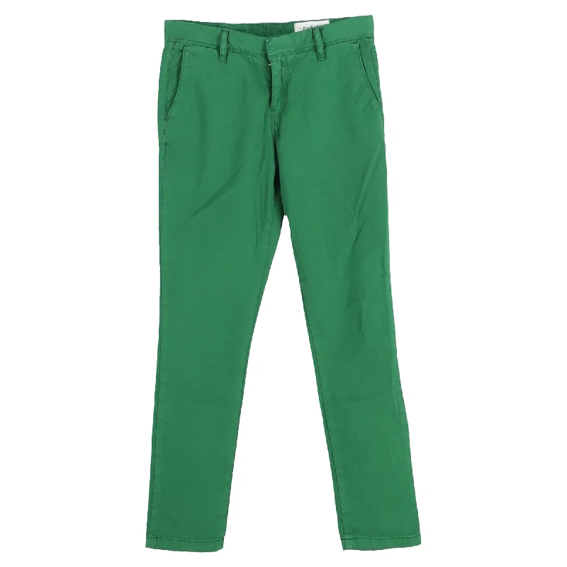 show snap pants -Ba&sh Moni Trousers in Green Cotton