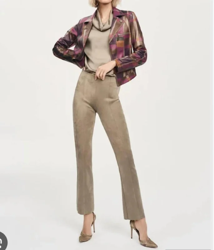 flex mix pants -Beige Flared Pants In Java