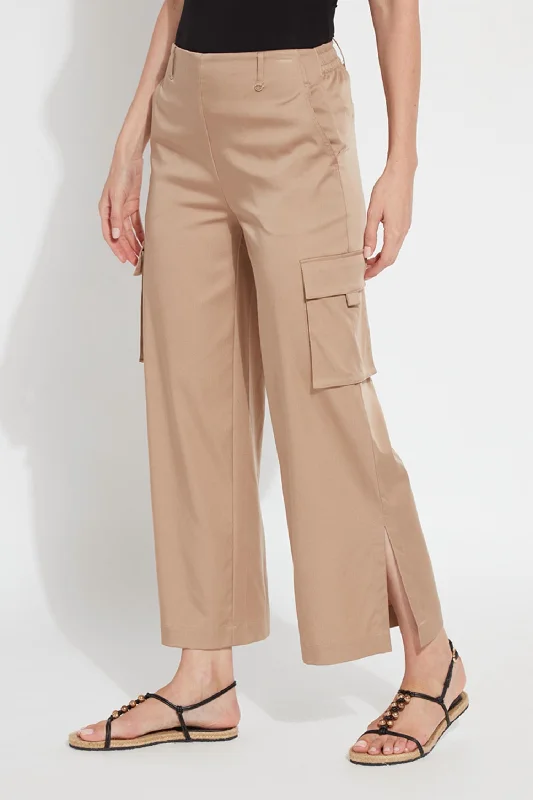 fuzz print pants -Calypso Cargo Pants In Tanned