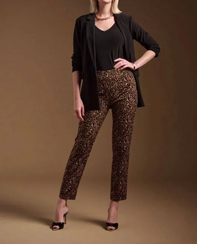 learn sleek pants -Cheeta Pants In Beige Black