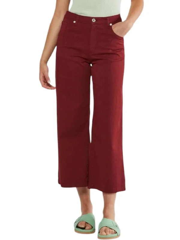 fade blend pants -Cotton Flare Trousers In Goji