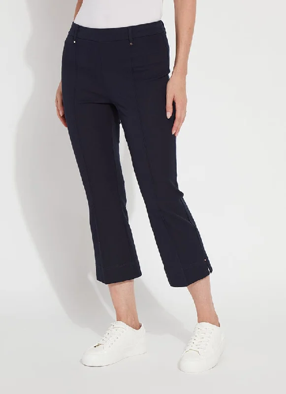 bleach denim pants -Cropped Amanda Bootcut- Navy (25" Inseam)