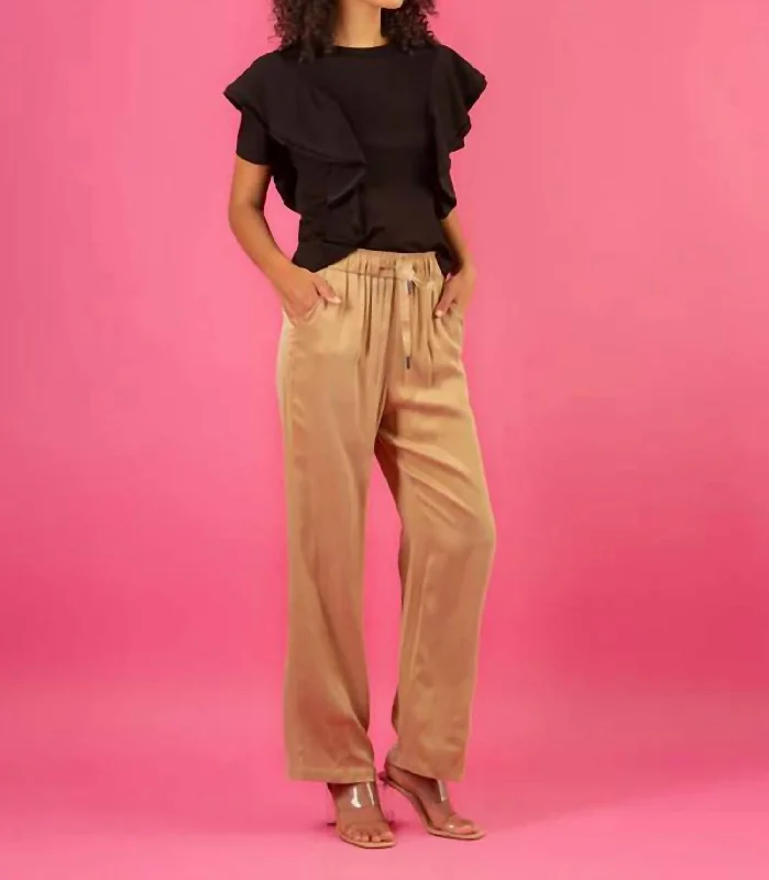 speck weave pants -Cupro Relaxed Pant In Khaki