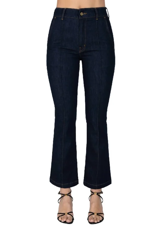 dye craft pants -Delilah Tailored Crop Flare Jeans In Park Rinse