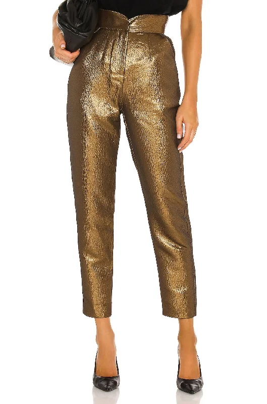 breezy palazzo pants -Dorothy Pant In Antique Gold