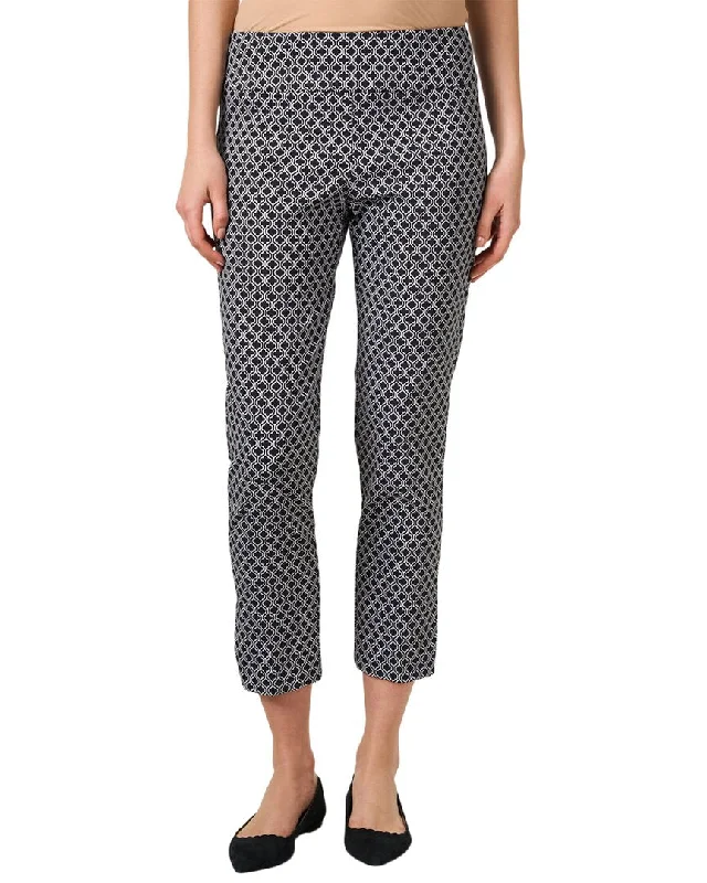 plush velvet pants -Elliott Lauren Lattice print pull-on ankle pants Trouser